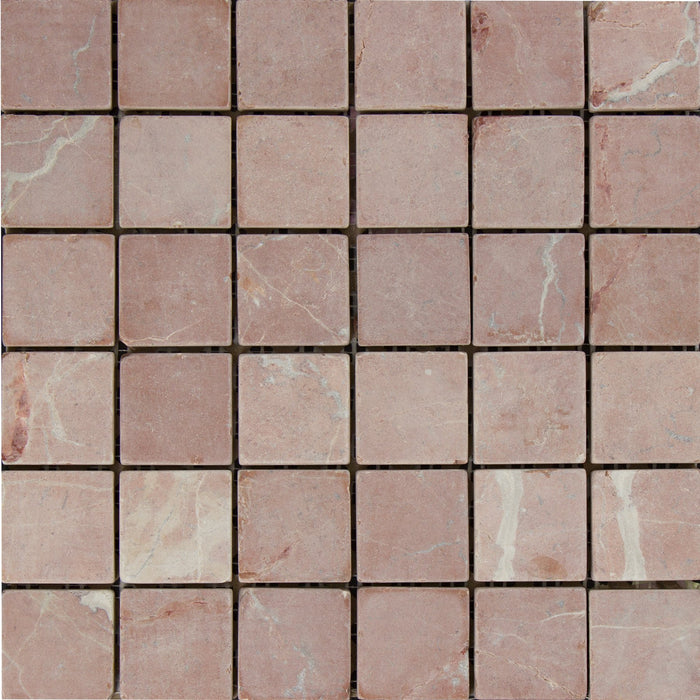 Rojo Alicante Marble Mosaic - 2" x 2" Tumbled