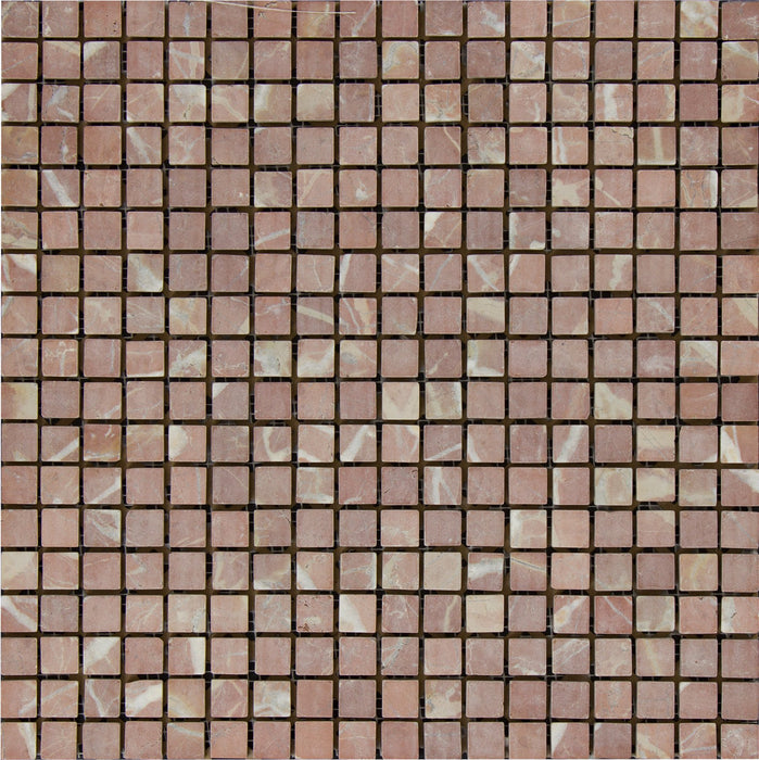 Rojo Alicante Marble Mosaic - 5/8" x 5/8" Tumbled