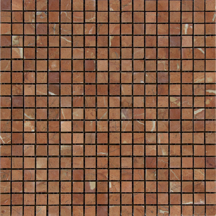 Rojo Alicante Marble Mosaic - 5/8" x 5/8" Polished