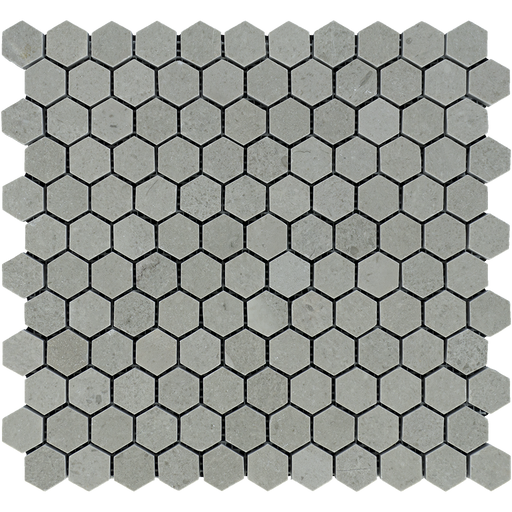 Tao Gray Marble Mosaic - 1" Hexagon Polished