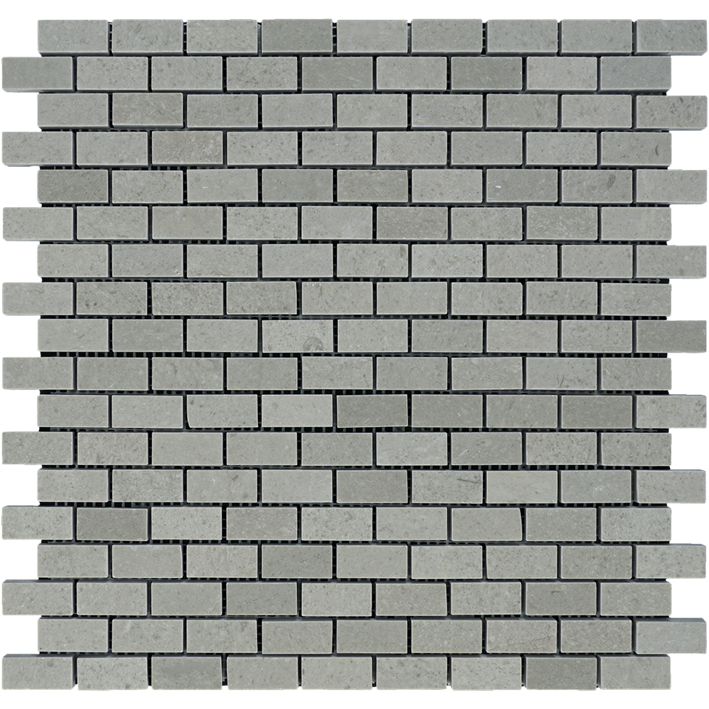 Tao Gray Marble Mosaic - 5/8" x 1 1/4" Baby Brick Polished