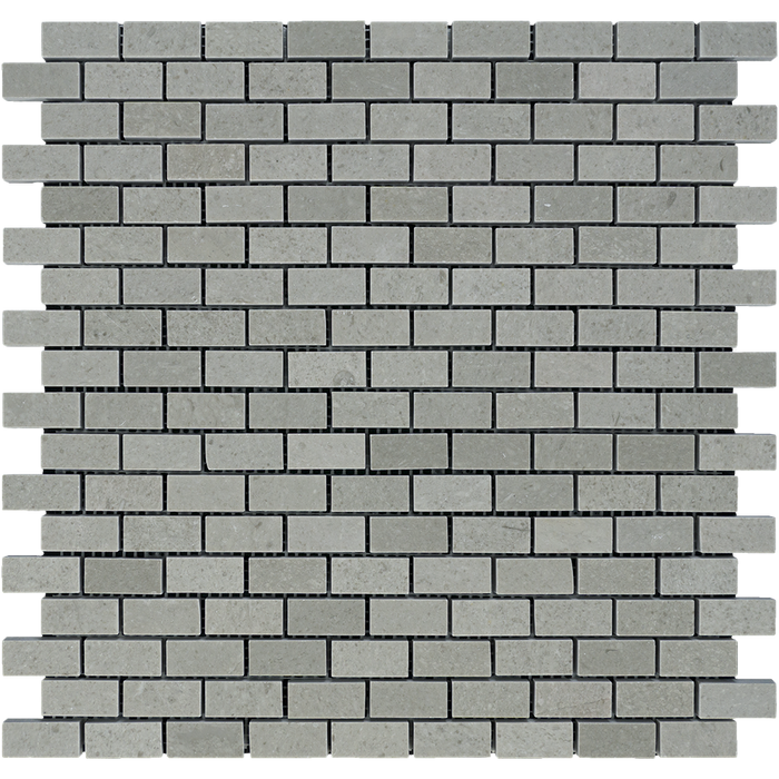 Tao Gray Marble Mosaic - 5/8" x 1 1/4" Baby Brick Polished
