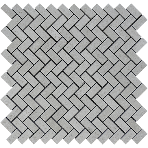 Tao Gray Marble Mosaic - 5/8" x 1 1/4" Mini Herringbone Polished