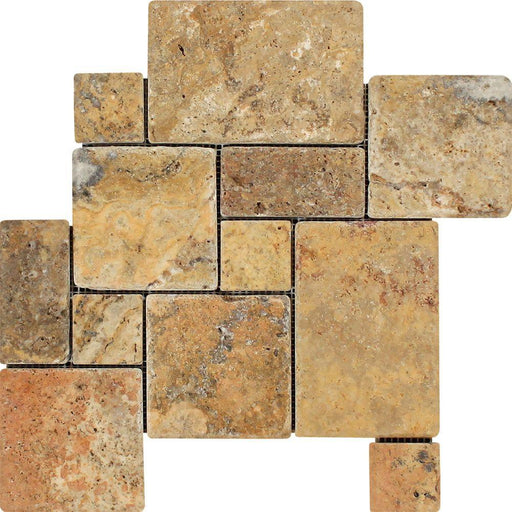 Scabos Travertine Mosaic - Opus Mini Pattern Tumbled