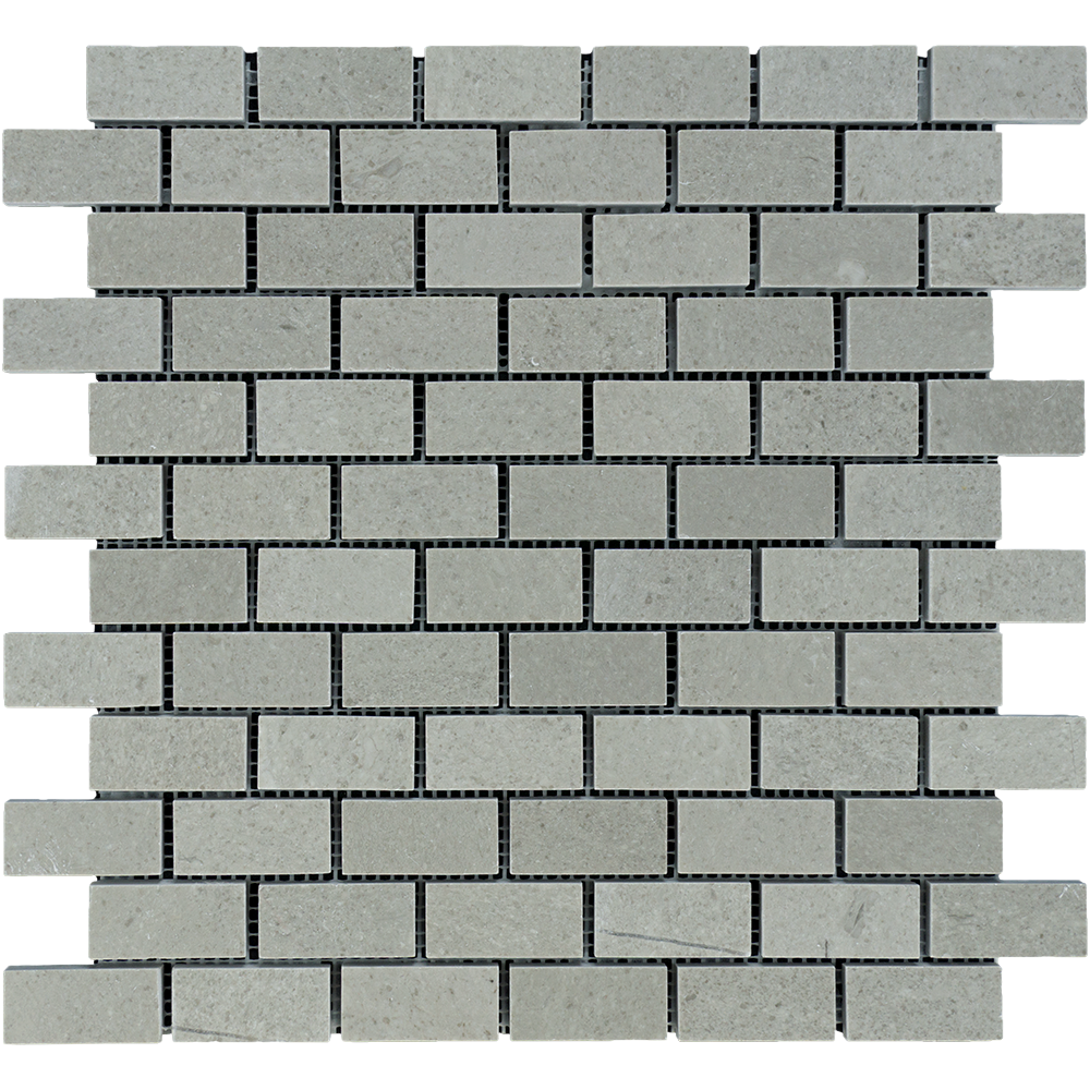 Tao Gray Marble Mosaic - 1" x 2" Brick Polished