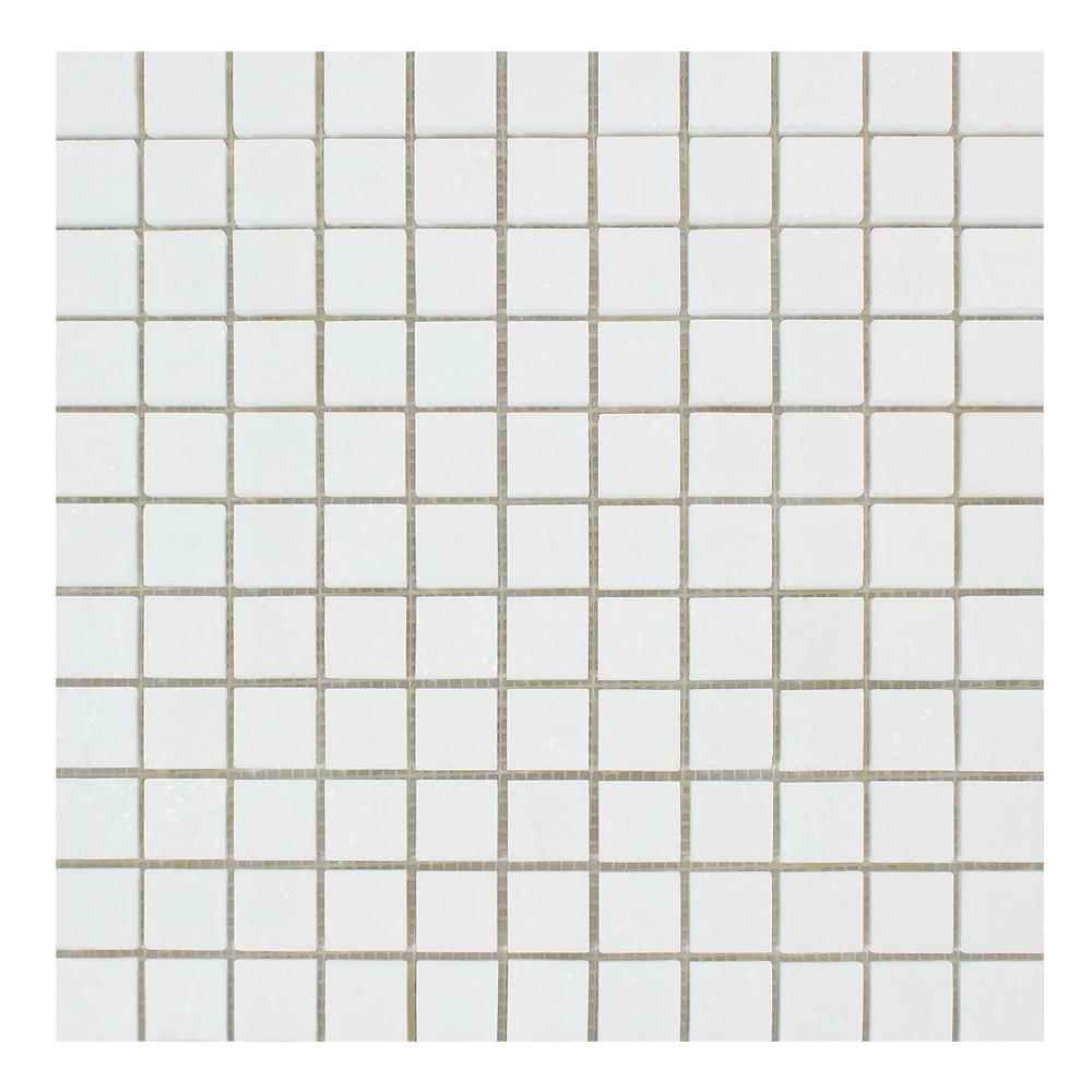 Thassos White Marble Mosaic - 1" x 1" Polished