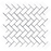 Thassos White Marble Mosaic - 1" x 2" Herringbone Polished