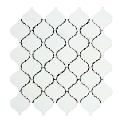 Thassos White Marble Mosaic - 3" Arabesque Polished