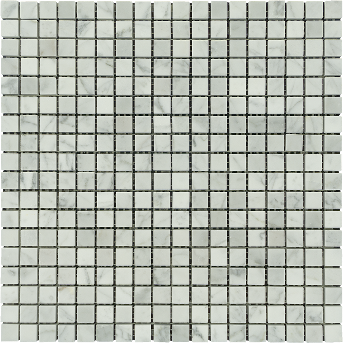 White Carrara Marble Mosaic - 5/8" x 5/8" Polished