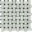 White Carrara Marble Mosaic - Basketweave with Black Dots Polished
