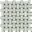 White Carrara Marble Mosaic - Dogbone Basketweave with Black Dots Polished