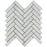 White Carrara Marble Mosaic - 1" x 4" Herringbone Polished