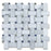 White Carrara Marble Mosaic - Basketweave with Dark Blue Dots Polished