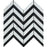 White Carrara Marble Mosaic - Large Chevron with Black Polished