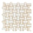 White Vein Cut Onyx Mosaic - Basketweave with White Onyx Dots Polished