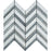 White Carrara Marble Mosaic - Large Chevron with Blue-Gray Polished