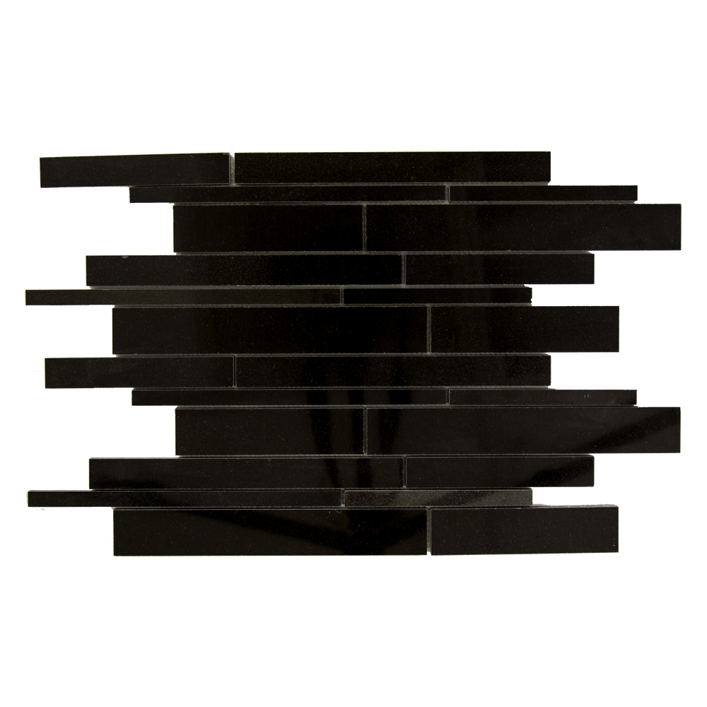 Absolute Black Granite Mosaic - Linear Polished