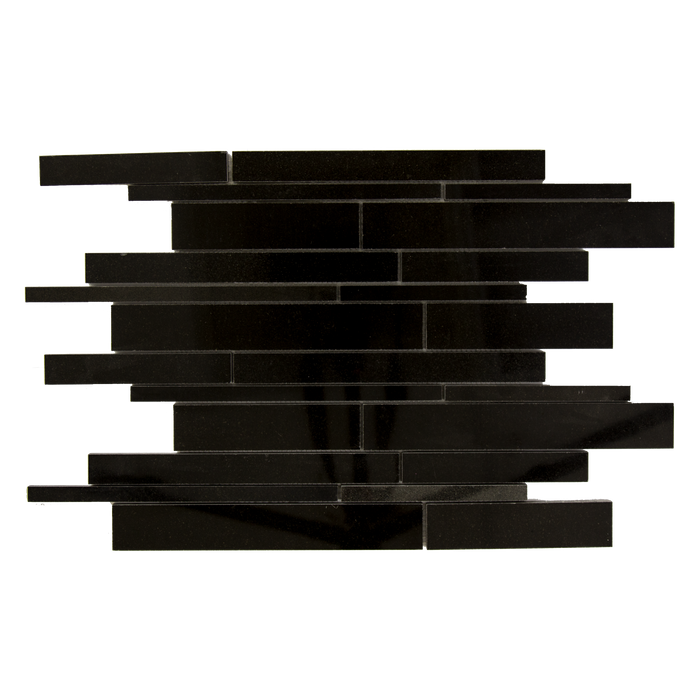 Absolute Black Granite Mosaic - Linear Polished