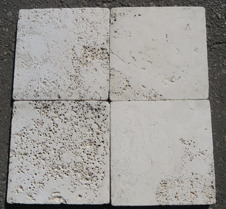 Alabastrino Travertine Tile - 8" x 8" x 5/8" Tumbled