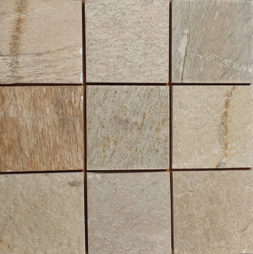 Amber Gold Slate Tile - 24" x 24" x 1/2" - 5/8" Natural Cleft Face, Gauged Back