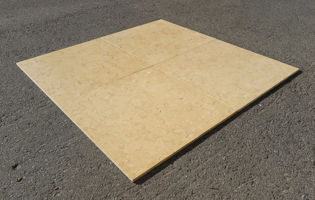 Polished Atlantic Gold Limestone Tile - 18" x 18" x 3/8"
