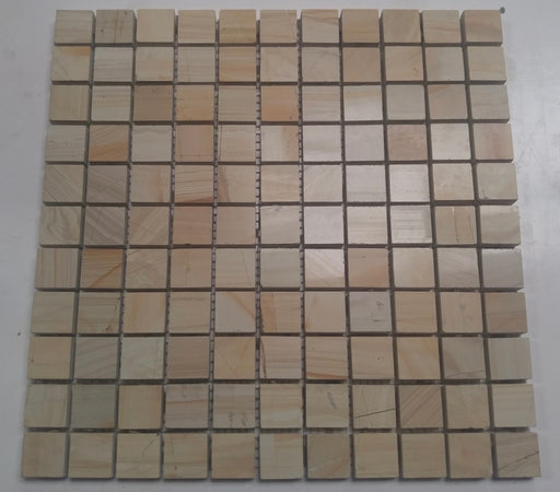 Burma Teak Limestone Mosaic - 1" x 1" x 3/8" Polished