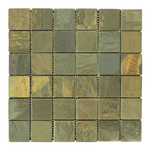 California Gold Slate Mosaic - 2" x 2" Tumbled