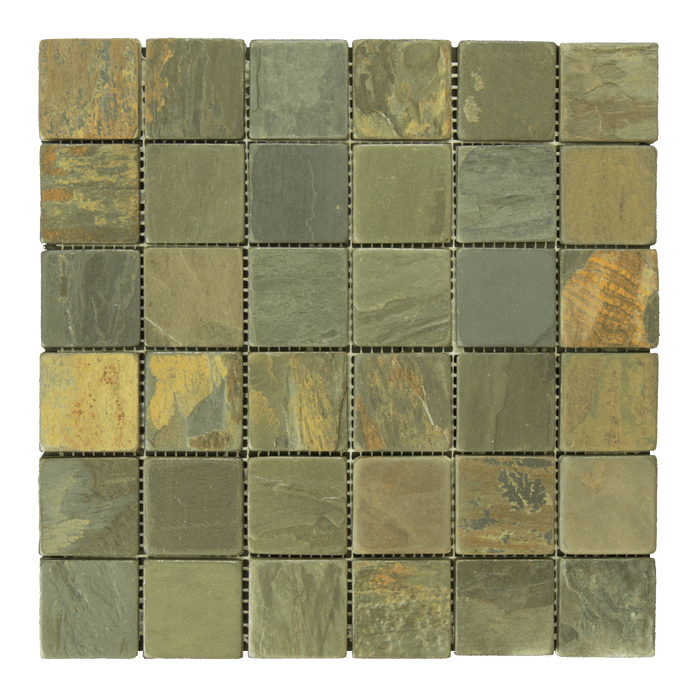 California Gold Slate Mosaic - 2" x 2" Tumbled