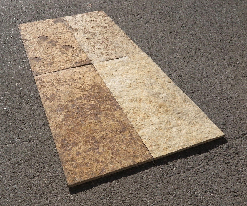 Natural Cleft Face, Gauged Back Carioca Gold Slate Tile