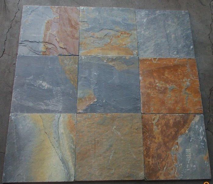 China Multi Color Slate Tile - 16" x 16" x 3/8" - 1/2"