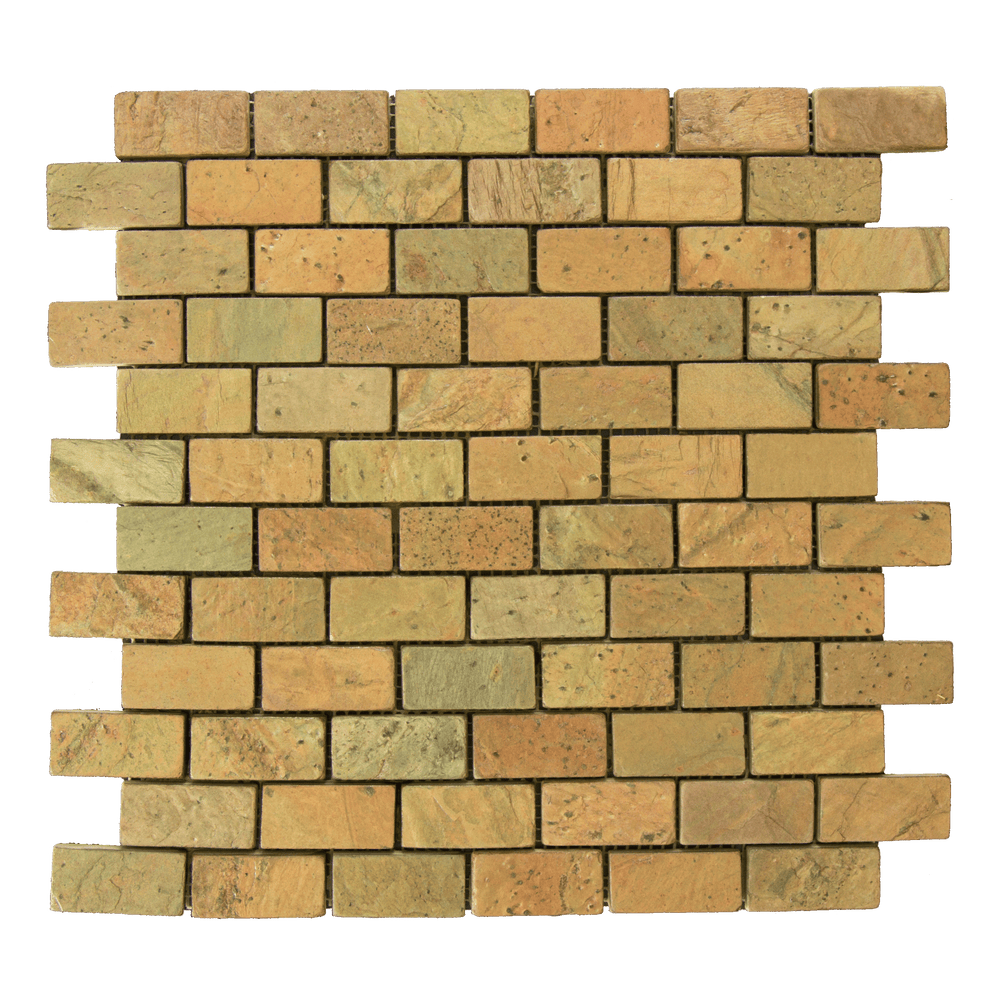 Copper Slate Mosaic - 1" x 2" Brick Tumbled