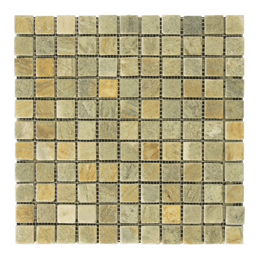 Amber Gold Quartzite Mosaic - 1" x 1" Tumbled