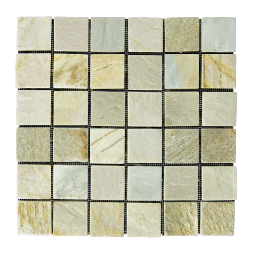 Amber Gold Quartzite Mosaic - 2" x 2" Tumbled