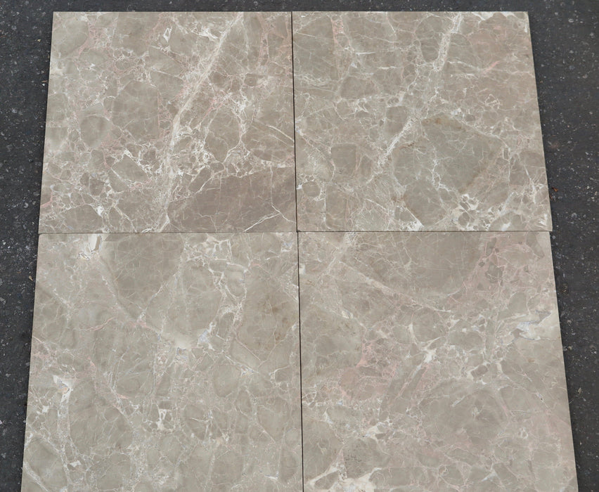 Polished Emperador Light Marble Tile - 18" x 18" x 1/2"