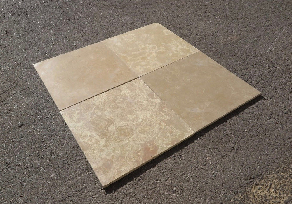 Honed French Vanilla Limestone Tile - 16" x 16" x 3/8" - 1/2" 