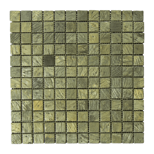 Gold Green Slate Mosaic - 1" x 1" Tumbled