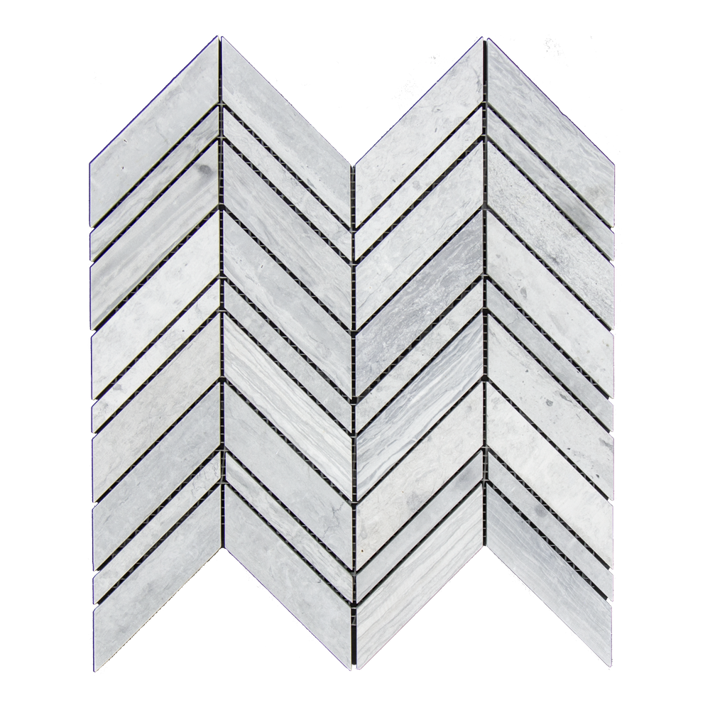 Haisa Blue Marble Mosaic - Large Chevron Polished