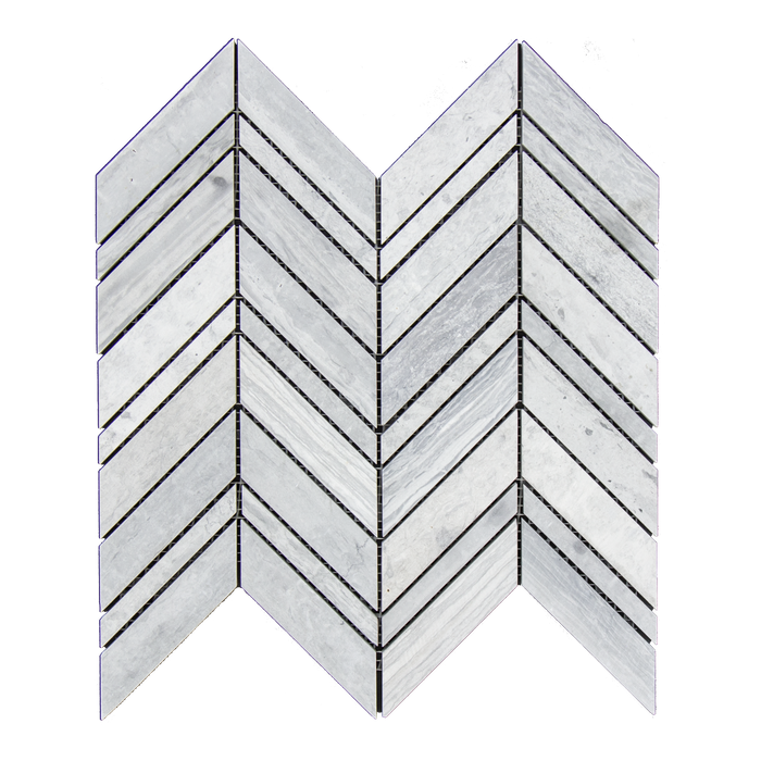Haisa Blue Marble Mosaic - Large Chevron Polished