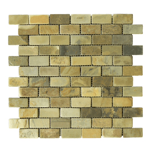 Autumn Slate Mosaic - 1" x 2" Brick Tumbled