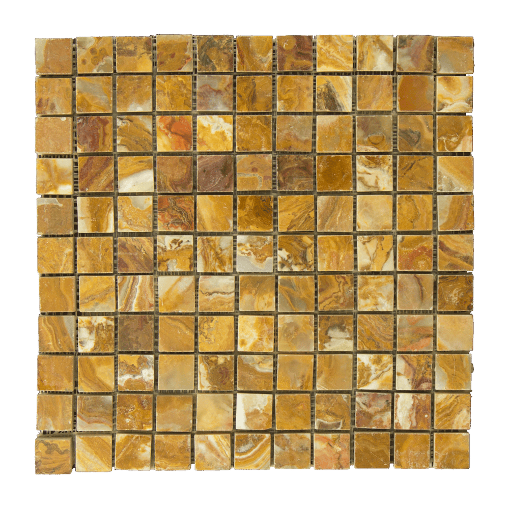 Multi Brown Onyx Mosaic - 1" x 1" Polished