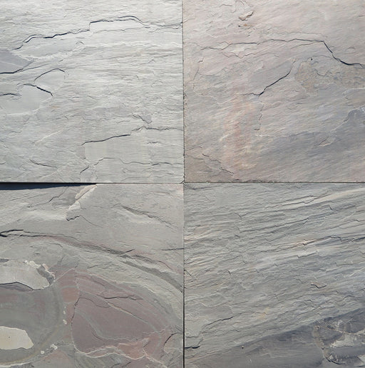 Full Tile Sample - Multi Pink Slate Tile - 12" x 12" x 3/8" - 5/8'' Natural Cleft Face & Back