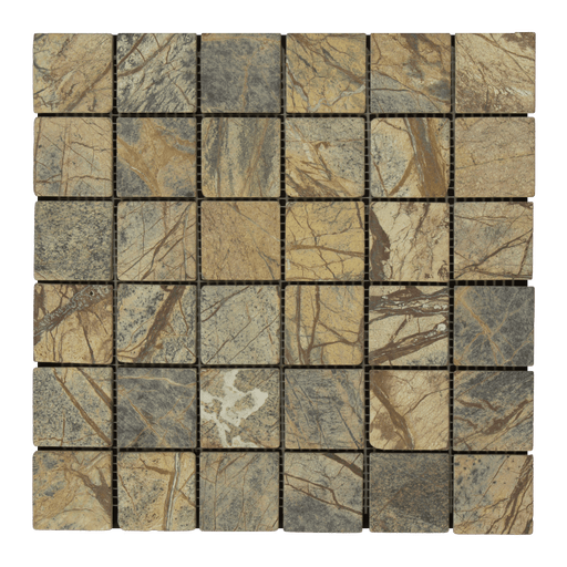 Cafe Forest Marble Mosaic - 2" x 2" Tumbled