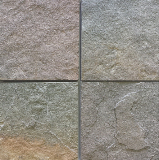 Full Tile Sample - Rusty Green Slate Tile - 16" x 16" x 3/8" Natural Cleft Face, Gauged Back