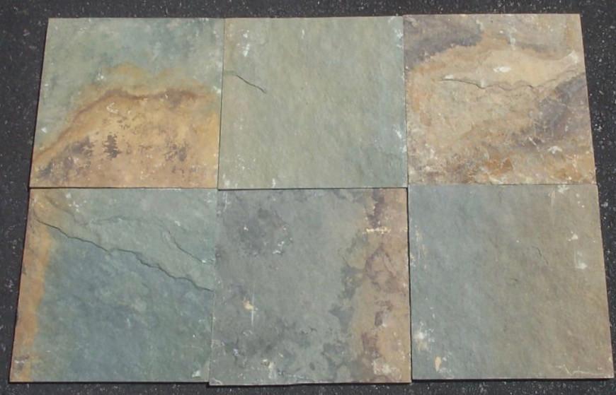Rusty Green Slate Tile - Natural Cleft Face, Gauged Back