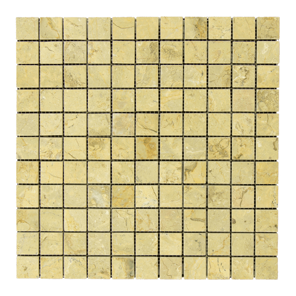 Sahara Gold Marble Mosaic - 1" x 1" Polished