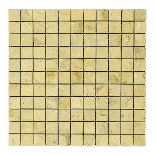Sahara Gold Marble Mosaic - 1" x 1" Polished