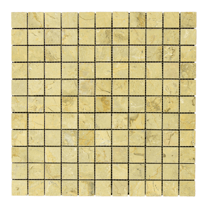Sahara Gold Marble Mosaic - 1" x 1" Polished