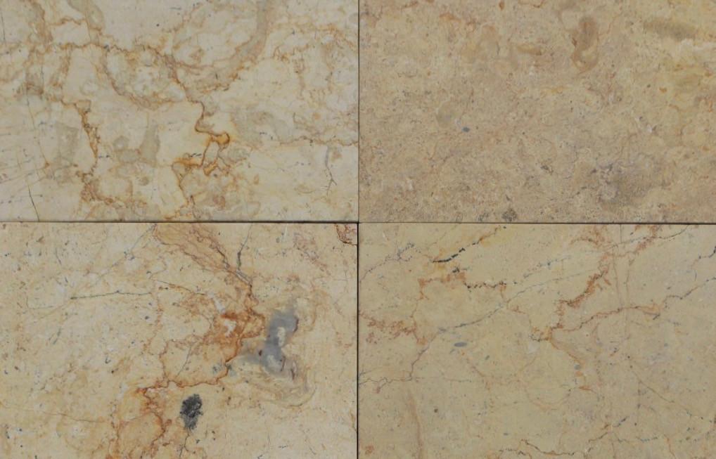 Full Tile Sample - Sahara Gold Marble Tile - 12" x 12" x 3/8" Antique