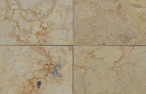 Full Tile Sample - Sahara Gold Marble Tile - 12" x 12" x 3/8" Antique