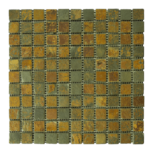 China Multi Color Slate Mosaic - 1" x 1" Tumbled